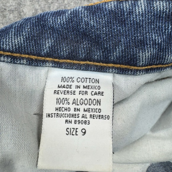 Vintage Y2K L.E.I. Mid Rise Denim Mini Jean Skirt Womens Size 9 90s Preppy Indie - Picture 6 of 9